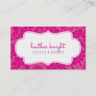 STYLISH BEAUTY classy flourish black bright pink Business Card