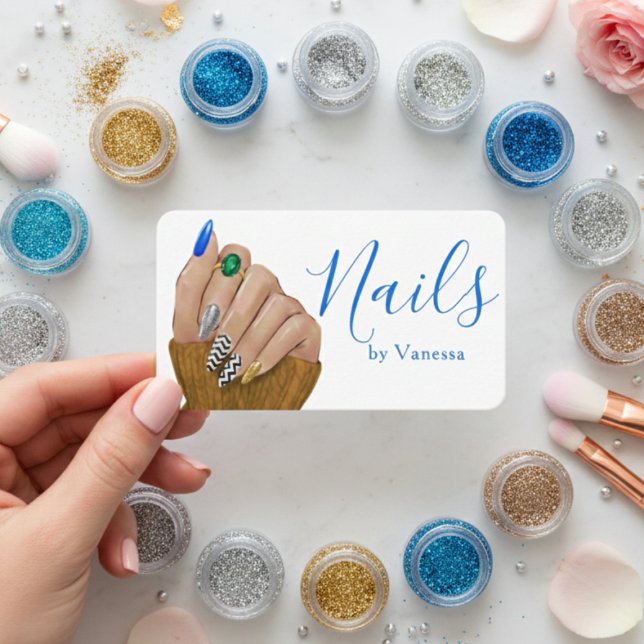 Stylish Beauty Professional Nail Technician Chic Business Card (Creator Uploaded)