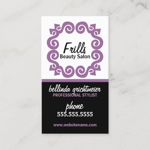 Customizable Stylish Beauty Salon Lavender Business Cards