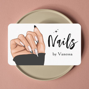 Stylish Beauty Salon Nail Technician Business Card