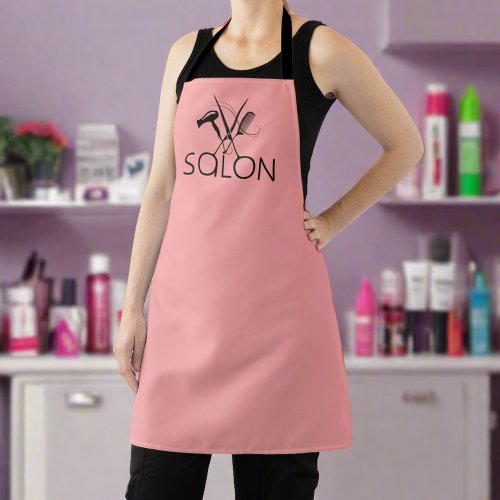 Stylish Beauty Salon Uniform Hairdresser Pink Apron