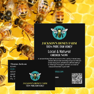 Stylish Bee Logo - Beeyard, Honey Farm Advertising Flyer