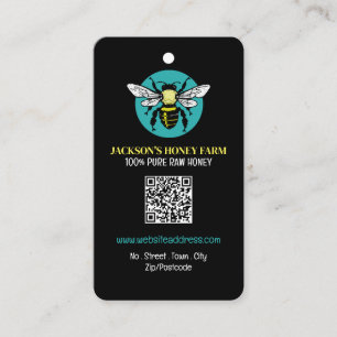 Stylish Bee Logo - Beeyard, Honey Farm Product Tag