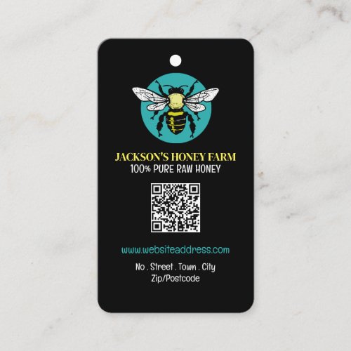 Stylish Bee Logo _ Beeyard Honey Farm Product Tag