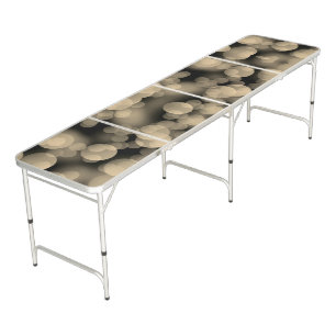 Stylish Beige Bokeh Beer Pong Table