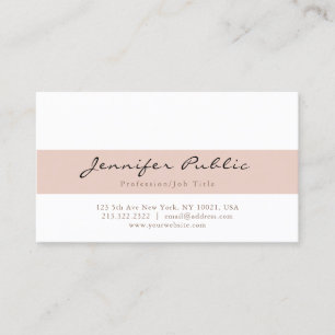 Stylish Beige White Modern Professional Simple Business Card