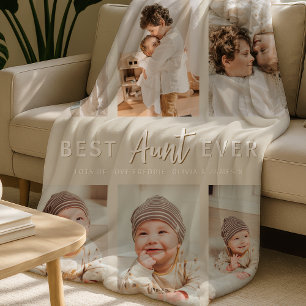 Stylish Best Aunt Ever 6 Photo Fleece Blanket