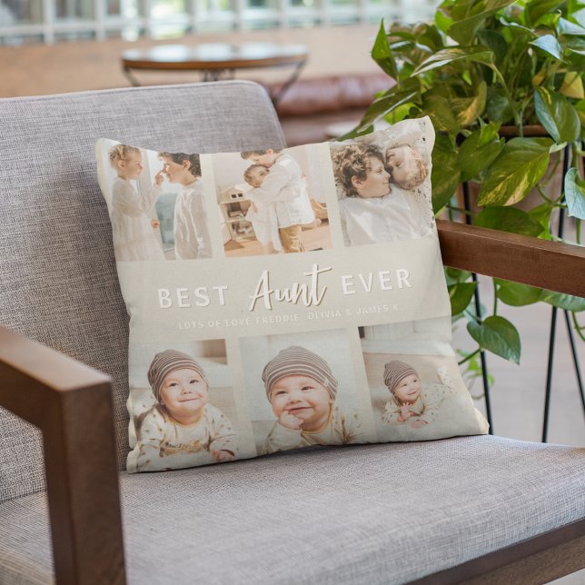 Stylish Best Aunt Ever 6 Photo  Throw Pillow (Creator Uploaded)