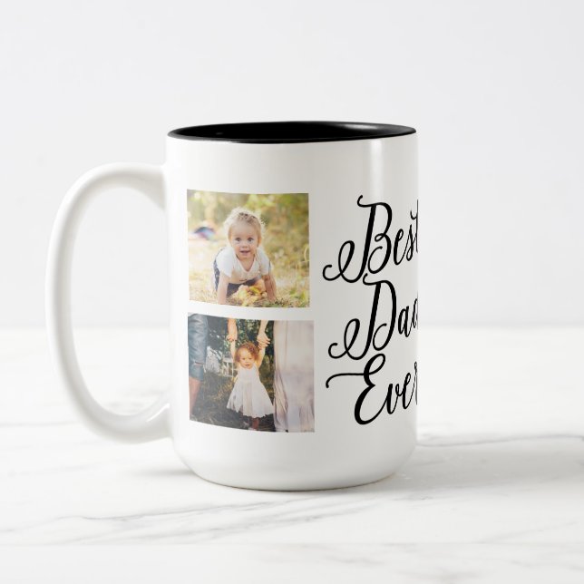 Stylish Best Dad Ever Photo Collage Mug (Left)