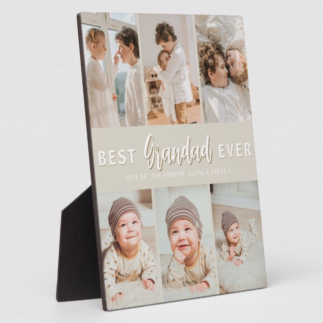 Stylish Best Grandad Ever 6 Photo  Plaque (Side)