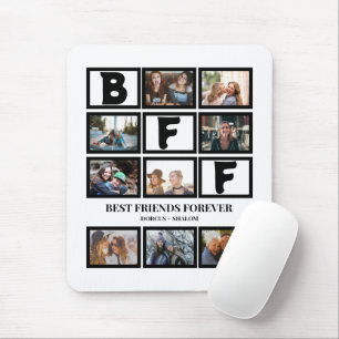 Stylish BFF Best Friends Forever 9 Photo Collage Mouse Pad