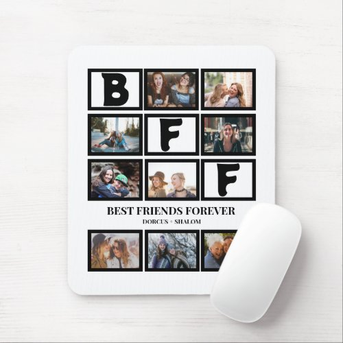 Stylish BFF Best Friends Forever 9 Photo Collage  Mouse Pad