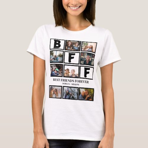 Stylish BFF Best Friends Forever 9 Photo Collage T_Shirt