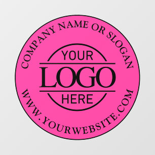 Stylish Bight Pink Promotional Business Logo Wall Decal