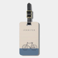 Stylish Bike Drawing Blush and Blue Personalized
