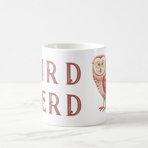 Stylish  Bird Nerd inscription Barn Owl  Coffee Mug