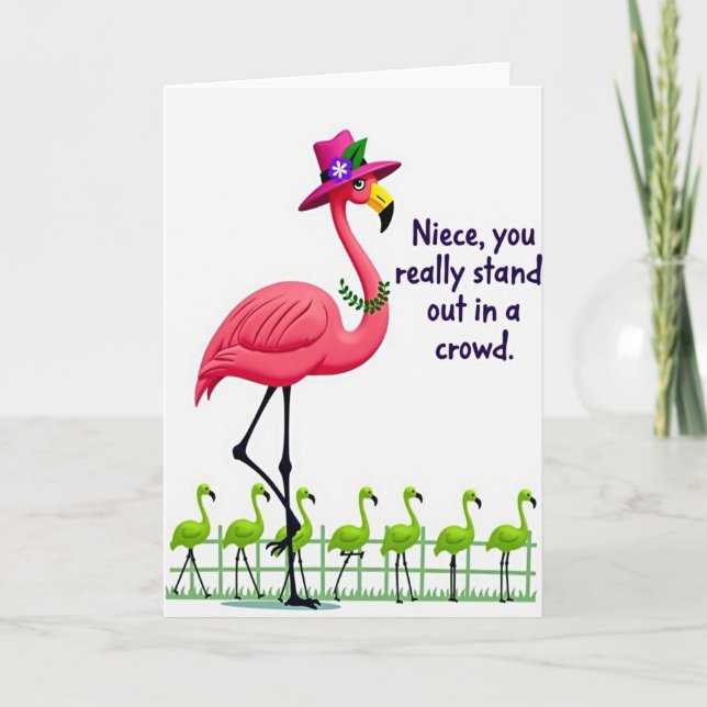 Stylish Bird Niece Mothers Day Card (Front)