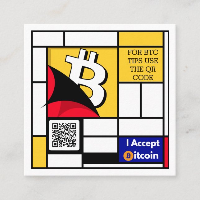 Stylish Bitcoin - Btc crypto  Square Business Card (Front)