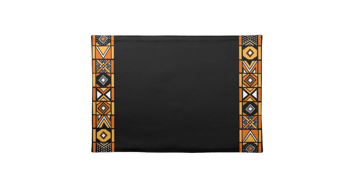 Stylish Black African Pattern Placemat Zazzle