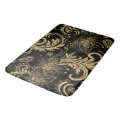Stylish black and gold Bath Mat | Zazzle