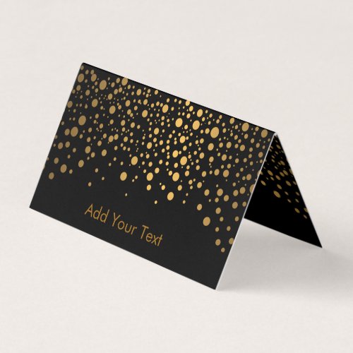 Stylish Black and Gold Confetti Business Card
