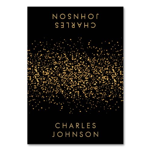 Stylish Black and Gold Glitter  Place Cards