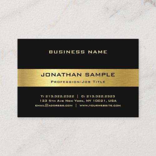 Stylish Black And Gold Modern Trendy Luxe Template Business Card
