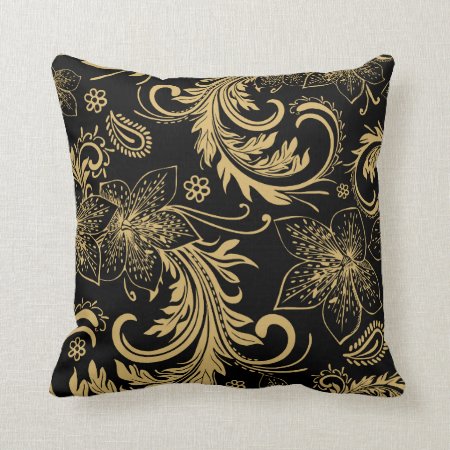 Stylish Black And Gold Pillow