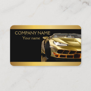 Stylish Black and Golden Automotive Business Card