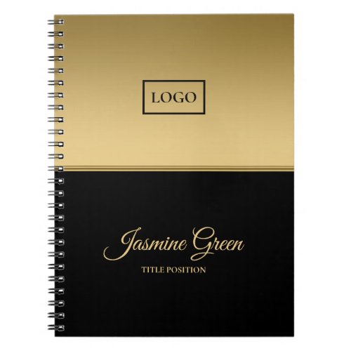 Stylish Black And Golden Background Notebook