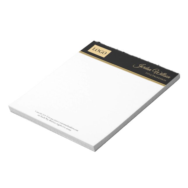 Stylish Black And Golden Background Notepad (Rotated)