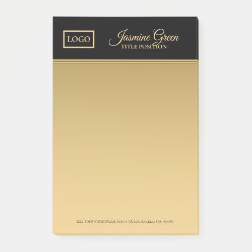 Stylish Black And Golden Post_it Notes