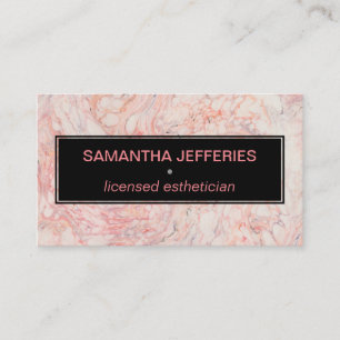 Stylish Black and Pink Marble Feminine Modern Business Card