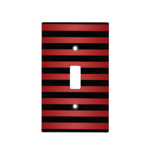 Stylish Black and Red Stripes Pattern Light Switch Cover