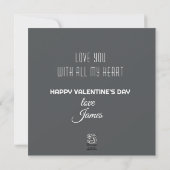 Stylish Black and Red Valentine Cake Holiday Card (Back)