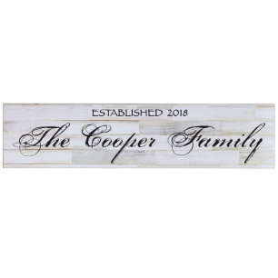 Stylish Black and White 10" x 40" Wooden Wall Sign
