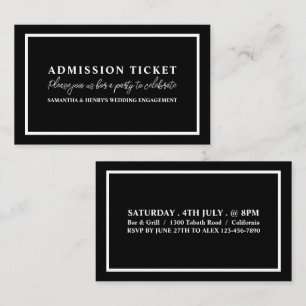 Stylish Black and White, Admission Ticket