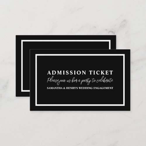 Stylish Black and White Admission Ticket