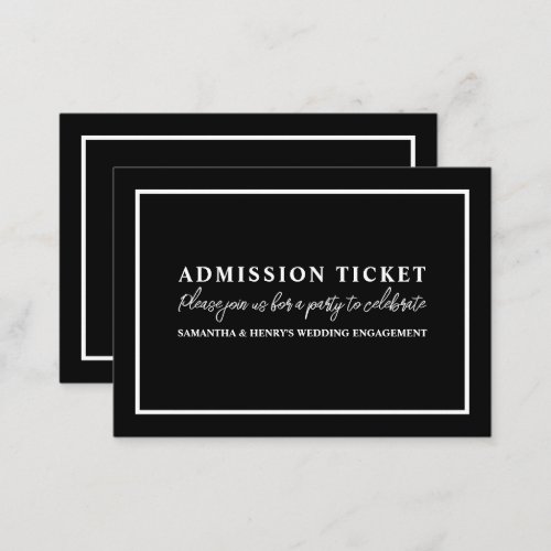 Stylish Black and White Admission Ticket