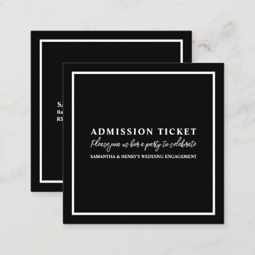 Stylish Black and White Admission Ticket
