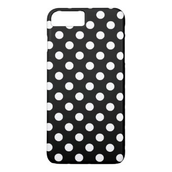Stylish Black And White Big Polka Dots Pattern Iphone 8 Plus/7 Plus Case by CityHunter at Zazzle