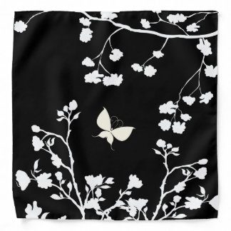 Stylish Black and White Butterfly in the Wild Bandana