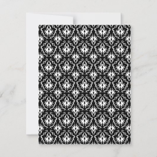 Stylish Black and White Damask Pattern. (Front)
