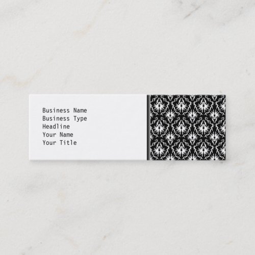 Stylish Black and White Damask Pattern. Business Card Templates