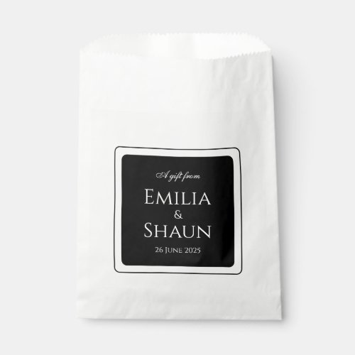 Stylish Black and White Favor Bags