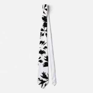 Stylish Black and White Floral Pattern. Tie