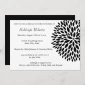 Stylish Black and White Flower Invitation (Front/Back)