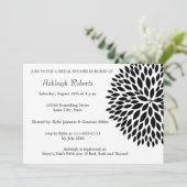Stylish Black and White Flower Invitation (Standing Front)