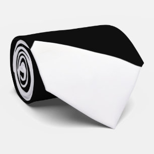 Stylish Black and White Geometric Necktie