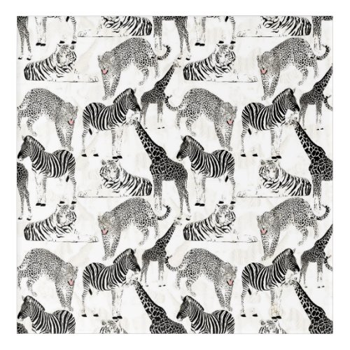 Stylish Black and White Jungle Animals Pattern Acrylic Print